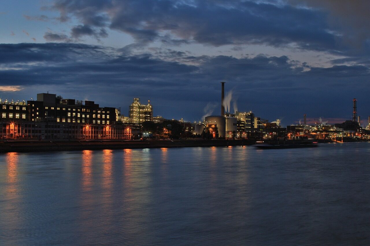 Chemical plant at industrial waterfront